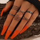 6 шт.компл. панк кольца на палец минималистичные гладкие Золотыечерные геометрические металлические кольца для женщин и девочек ювелирные изделия для вечерние Ринок бижутерия для женщин