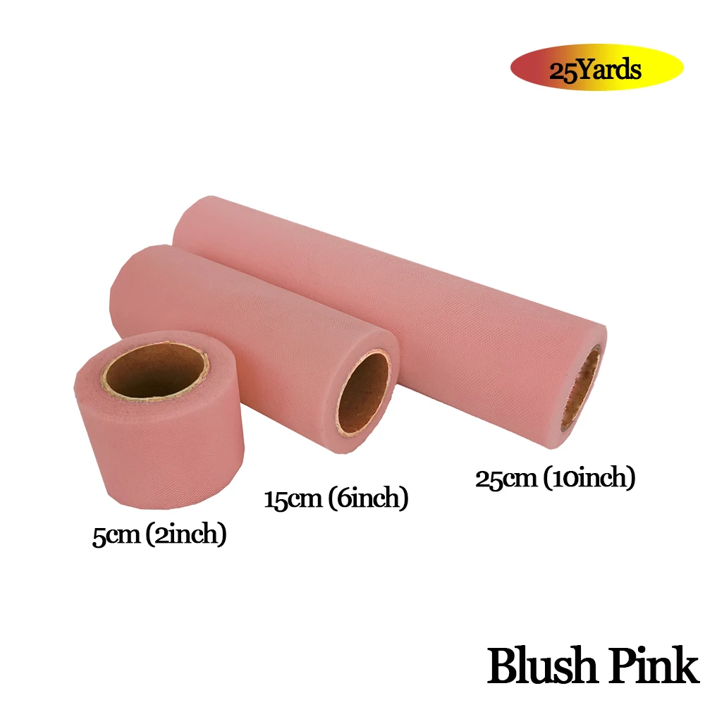 BLUSH Фатиновая юбка-пачка из органзы в рулоне 5 см, 15 см, 25 см, розовый, синий цвет, Тюлевая юбка-пачка из органзы, вечерние украшения для девочек 25 лет - Цвет: BLUSH