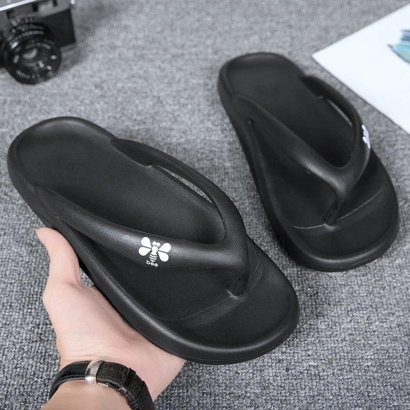 

Memory Sponge Massage Men's Flip Flops Summer Antiskid Outdoor Sandal Clip Casual Beach House Rubber Soft Women Slippers