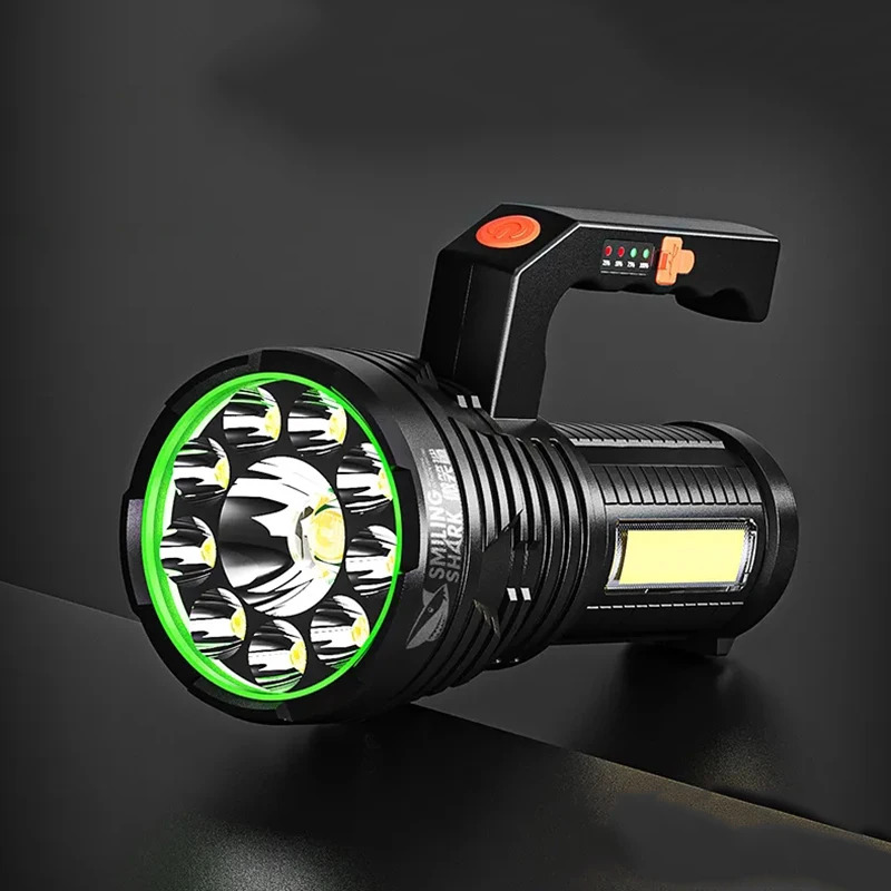 Flashlight Ten Core Powerful flashlight Strong Bright USB Rechargeable torch Multi-Functional Portable Spotlight Camping lantern | Лампы и