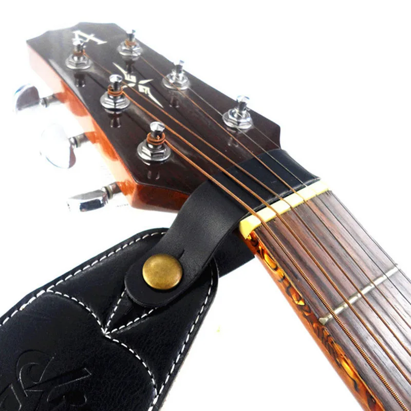 gitarre neck strap leder kopf safe lock taste gitarre strap gürtel für ukulele bass folk akustische elektrische gitarre zubehör free gl