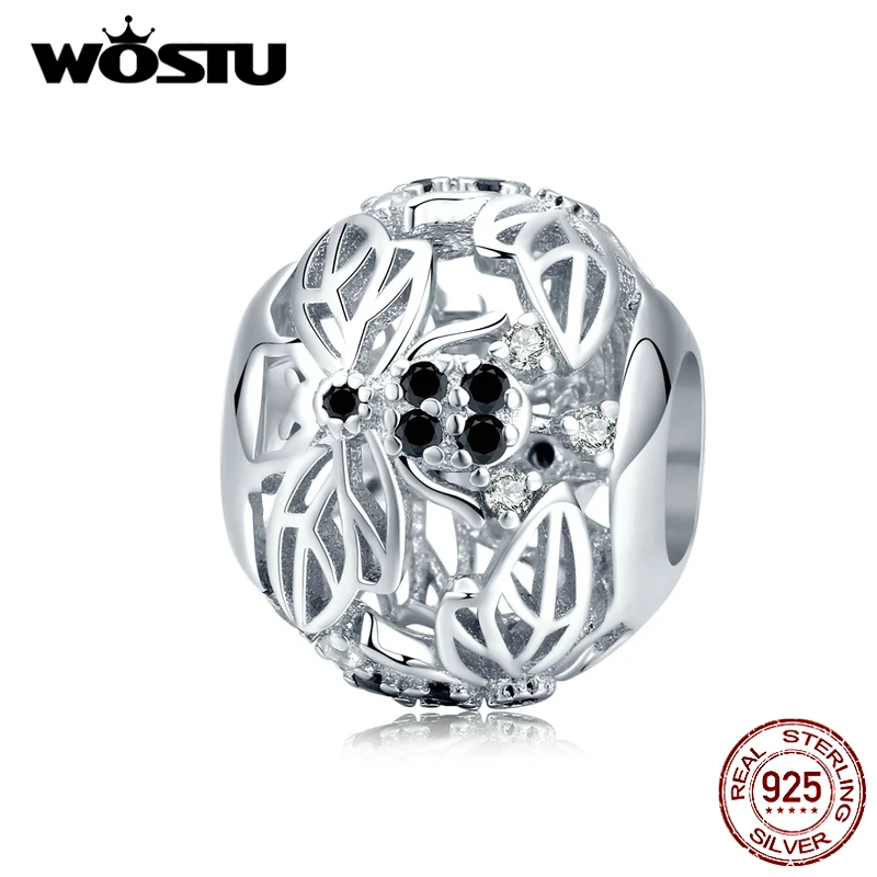 WOSTU 100% Стерлинговое Серебро 925 пробы Волшебная Шляпа амулеты циркониевые бусины
