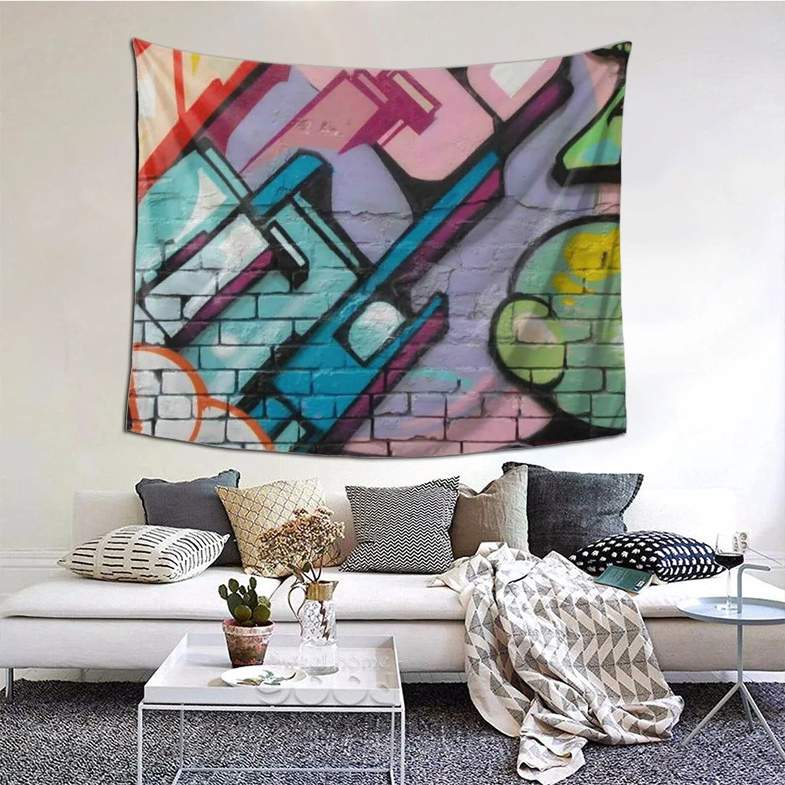 

Гобелен с граффити, современные настенные персонажи, повседневный городской модный принт, настенное украшение 60x51