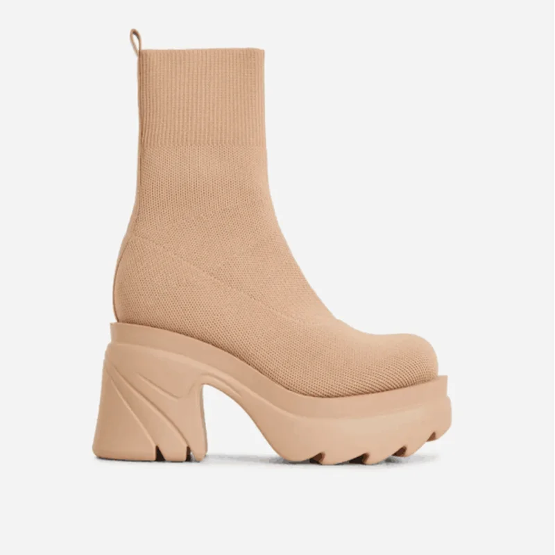 Новинка Осень-зима 2021 парные Туфли-носки женская повседневная обувь на толстой