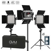 gvm 560as 3 lights kit bi color led photographic lighting video studio 560 led lamp panel with tripod stand barndoor app remote