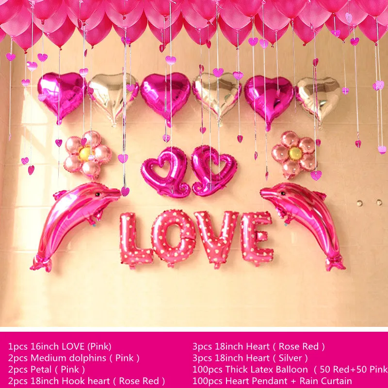 

Романтический розовый свадебный воздушный шар в виде дельфина, 16 дюймов, для невесты, жениха, сердца, помолвки, свадебные принадлежности
