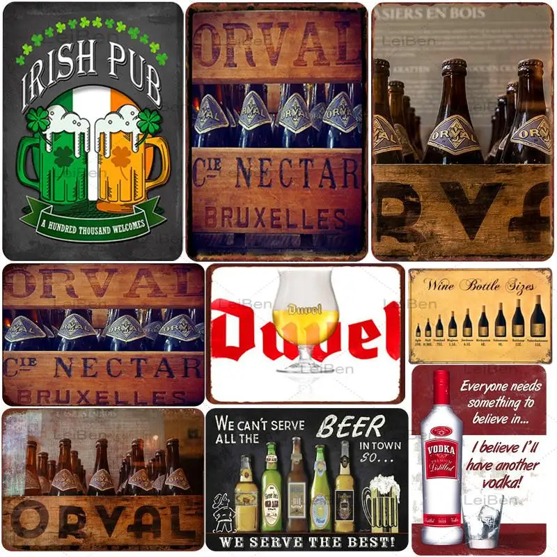 

Wine Bottle Size Metal Plaque Beer Vintage Tin Sign Home Decoration Restaurant Bar Cafe Pub Wall Sticker Iron Painting 30X20Cm