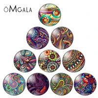new colorful paisley floral patterns 10pcs 12mm14mm18mm20mm25mm round photo glass cabochon demo flat back making findings