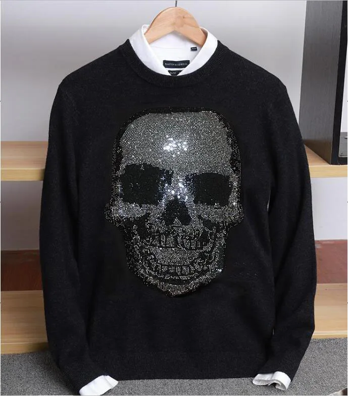 

2021 New Casual Sweater Men Diamond stone Knitted Mens Sweaters Long Sleeve Warm Pullovers Men Tops