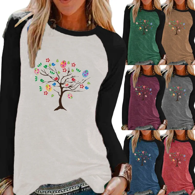 

New Autumn And Winter Clothing for Women Fashion Printing Round Neck Pullover Top Loose Shirt Plus Size Graphic Tee