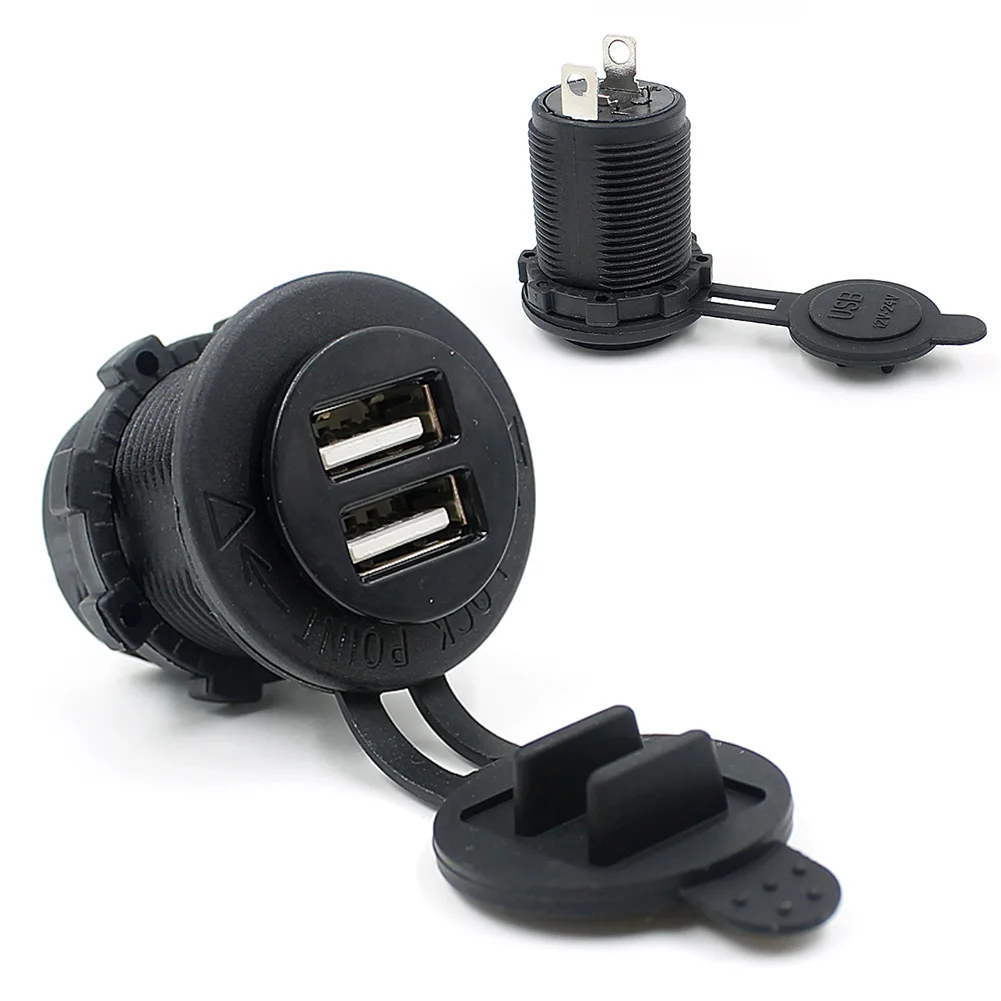 

Car Cigarette Lighter Socket Dual USB Charger Power Adapter Accessories Motorcycle Waterproof 12V Power Cigarette Lighter Holder