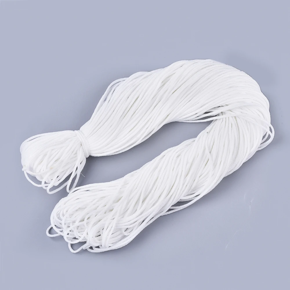 

500g 2.5~3mm Round Polyester & Spandex Elastic Band for Face Mask Ear Loop, Mask Elastic Cord, DIY Masks Making Material