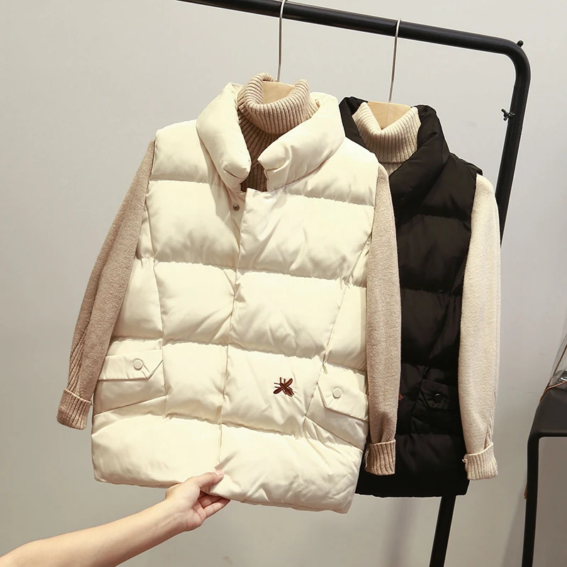 MUMUZI 2XL зимний жилет с хлопковой подкладкой для женщин, жилет с v-образным вырезом без рукавов из искусственного меха, меховое пальто, женская верхняя одежда, жилет