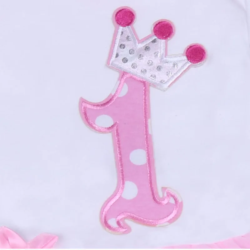 1st платье на день рождения для маленьких девочек комплекты одежды розового цвета