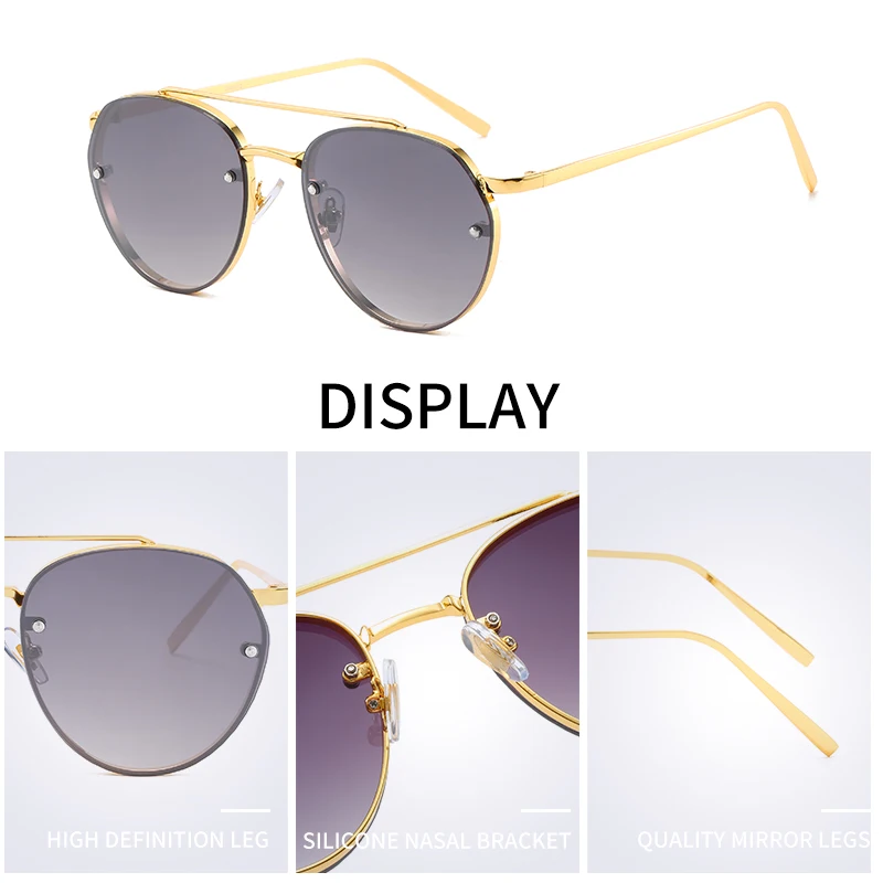 Летние женские солнцезащитные очки винтажные Ретро зеркальные металлические