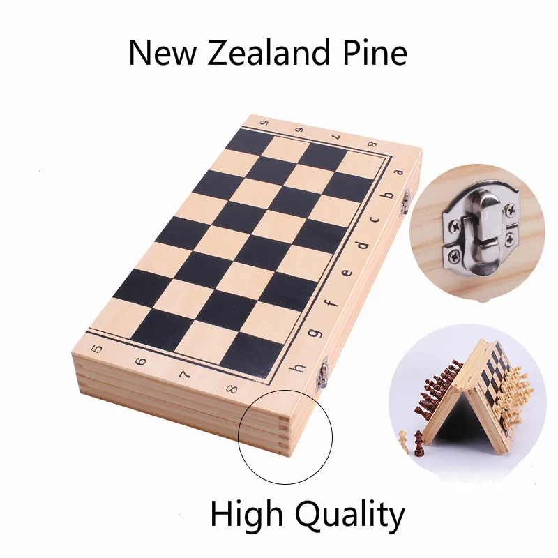 Магнитный деревянный складной Шахматный набор 39 см с валяной игровой доской