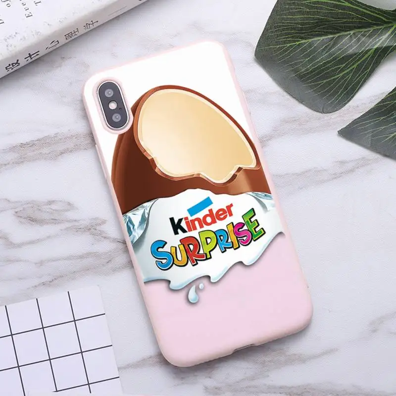 

New trolls egg KINDER JOY Surprise Phone Case for iPhone 11 Pro Max X XR XS 8 7 6s Plus Matte Candy Pink Silicone Cases