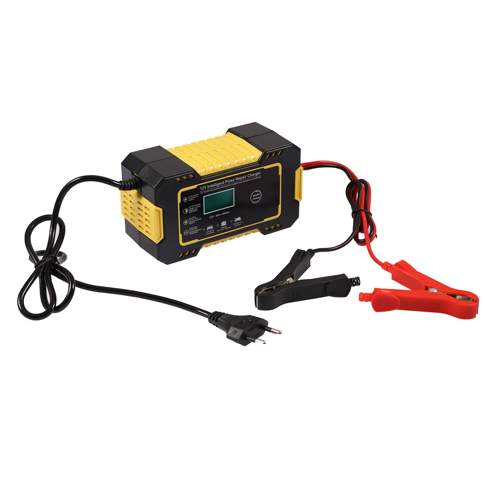 

Car Battery Charger 12v 6A Pulse Repair Digital LCD Display Smart Pulse Repair Charger Automatic Fast Power Charging