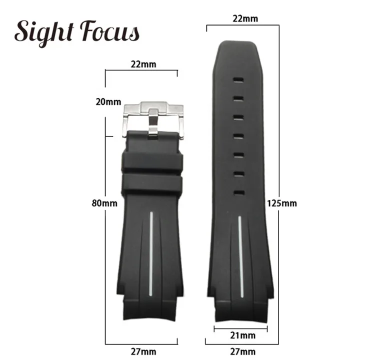 Ремешок для часов силиконовый каучук 27x21 мм Rolex Ghost King ремешок часовой браслет 2