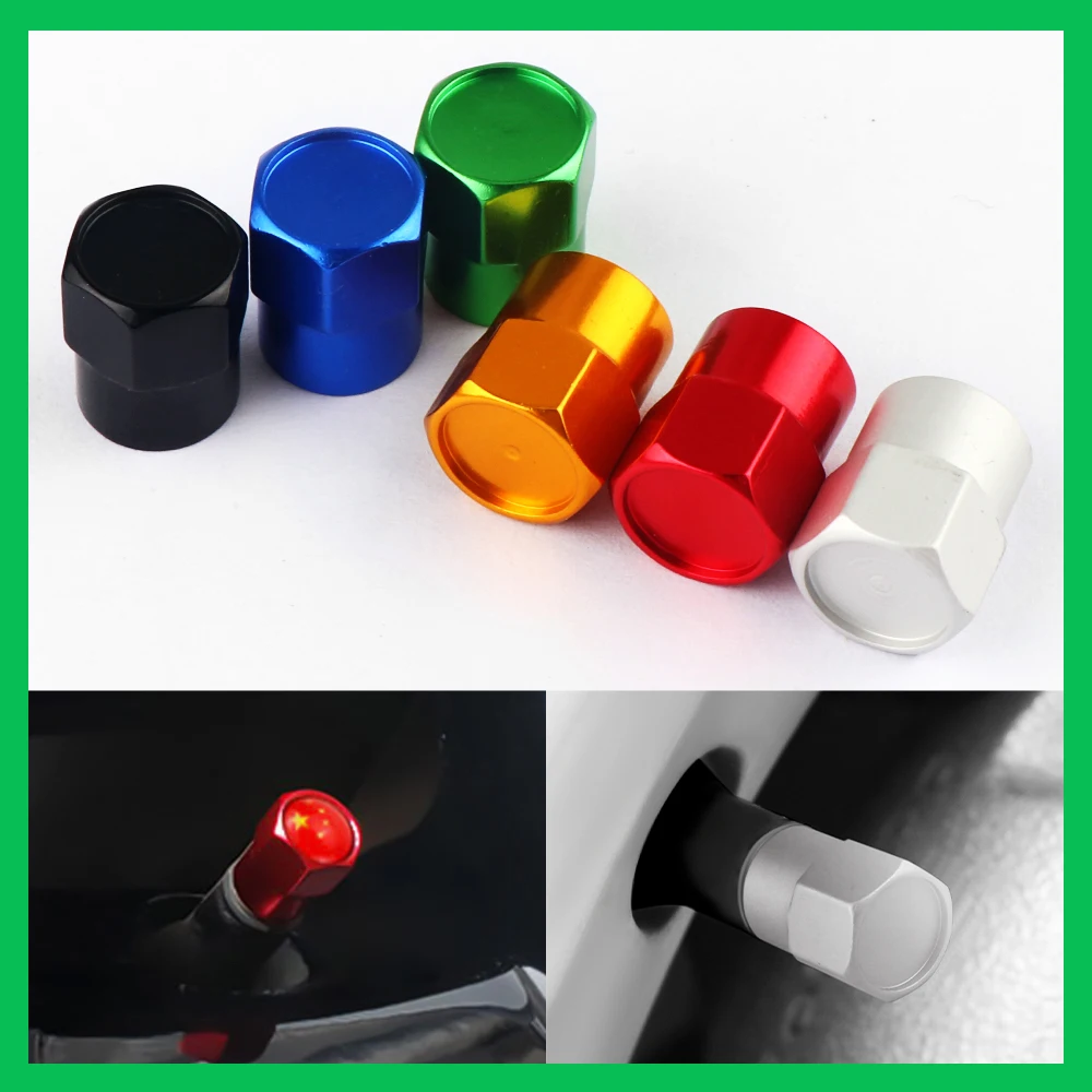 Колпачки клапанов шин для стайлинга автомобиля 4 шт. интерфейсы алюминиевый