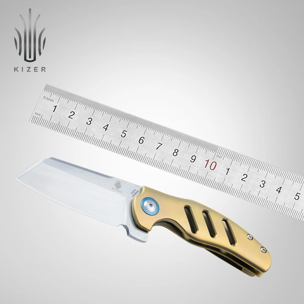 Нож Kizer карманный нож Ki3488A3 C01C Мини Овчина Новый с титановой ручкой для кемпинга
