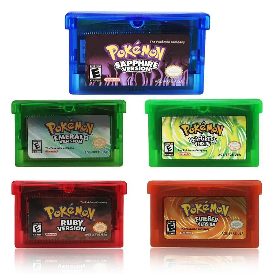 

High quality 32 Bit Pokemon Card Emerald LeafGreen Ruby English US Version For GBA
