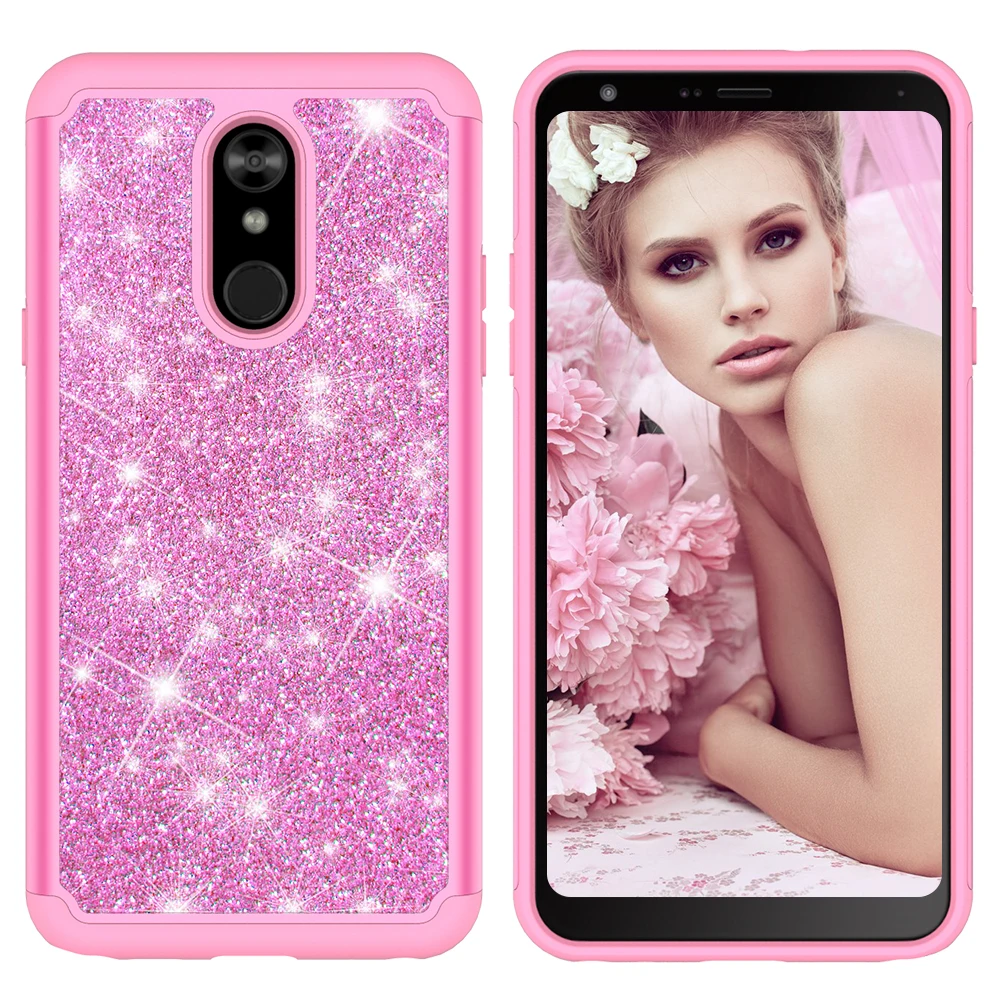 Блестящий чехол для LG Stylo 5 4 G8 G7 V40 Q7 ThinQ Q Stylus 4 Bling двухслойный тяжелый ударопрочный чехол для девочек для LG K40 K8 K10