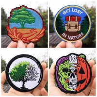 punk evil pumpkin embroidered patches for clothing badges traveler mountain patch for t shirt iron on patches on clothes diy