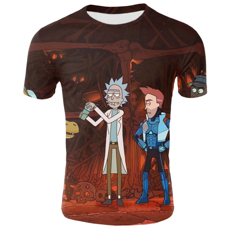 Новинка года; футболка с Мужская 3D футболка Rick and marty By Jm2; летняя футболка; футболки с короткими рукавами и круглым вырезом; Прямая поставка; - Color: TX-DM-1038