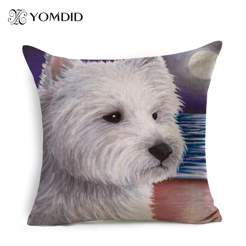 Наволочки с принтом милого мопса собаки льняные и Полиэстеровые декоративные