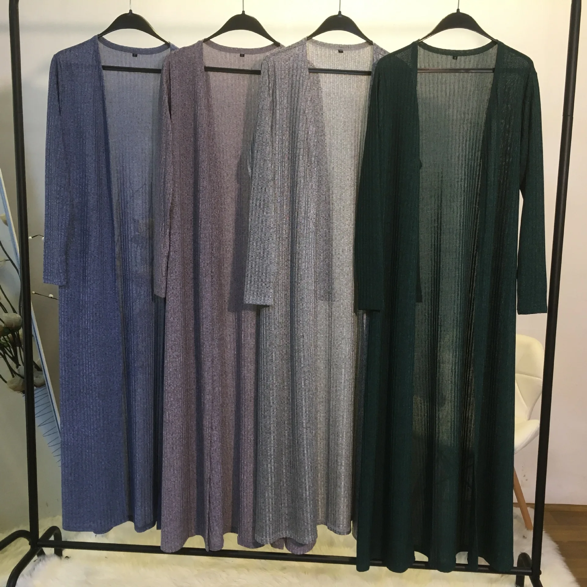 

Muslim Dress Muslim Fashion Middle East Eid Duabi Abaya Turkey Robe Muslim Women Long Sleeve Knitted Sweater Coat Robe Donsignet