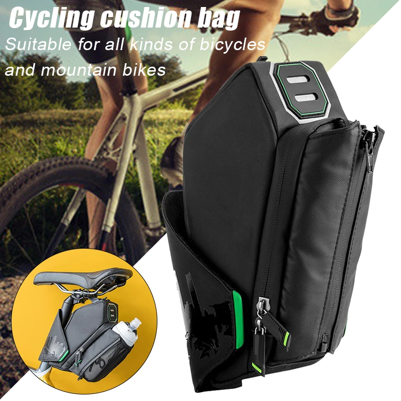 

Innovative All In One Rear Bag Bike Seat Bag Strong Adhensive Tape Durable & Waterproof Easy Disassemble For Bike PSEN99