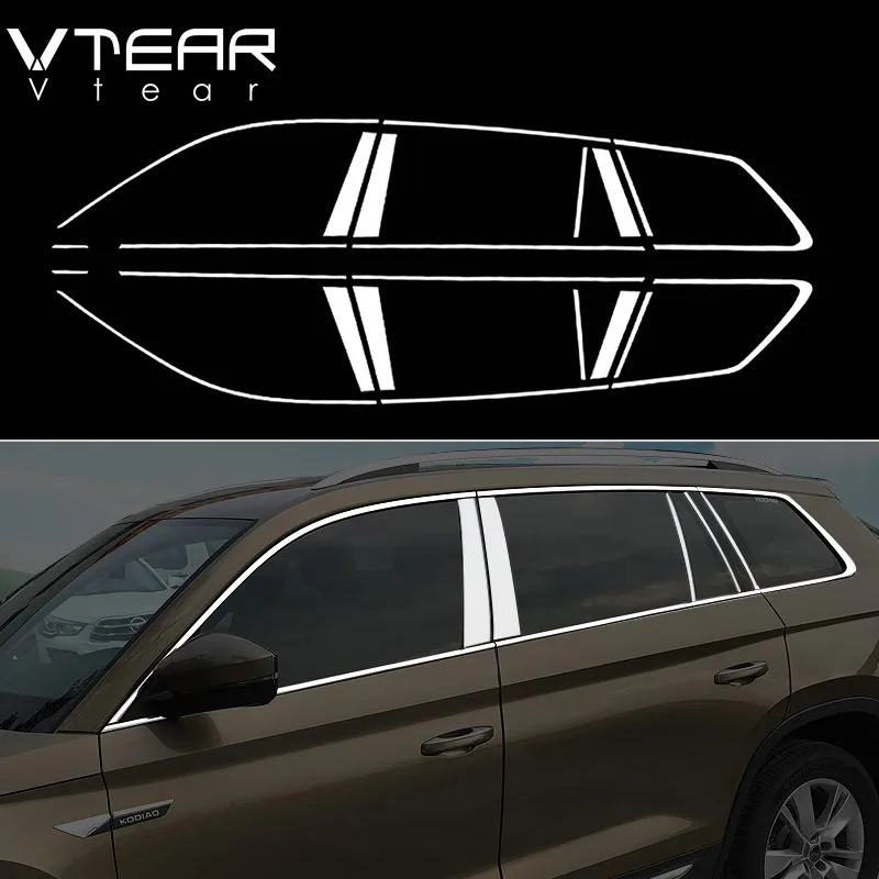 Vtear для Skoda Kodiaq аксессуары окна хромированная накладка нержавеющая сталь внешний