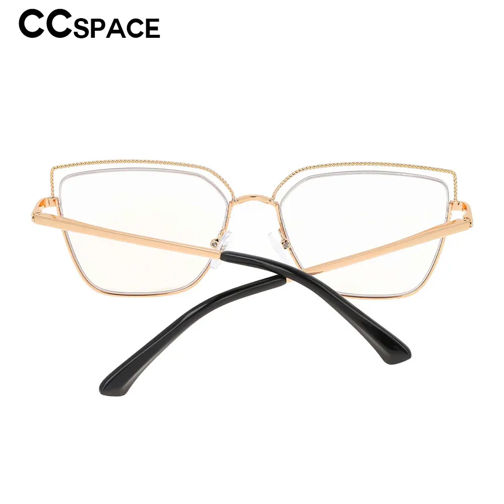 

53371 Oversized Metal Anti Blue Light Glasses Frame Spring Legs Men and Women Optical Fashion Computer Eyeglasses