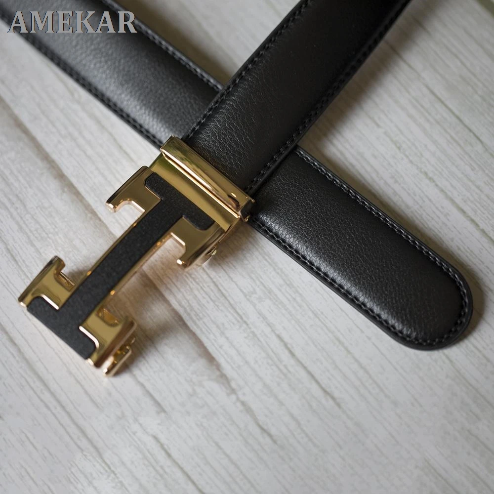 Ремень из натуральной кожи для мужчин и женщин роскошный винтажный дизайнерский
