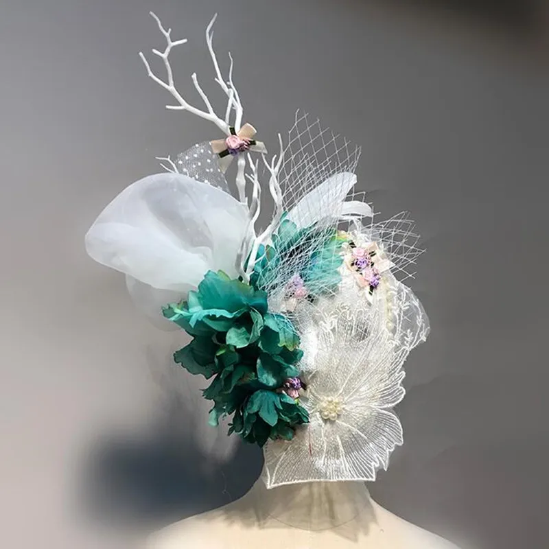 

H3366 Funny Flower Mesh Mask Women Halloween Party Masquerade Face Masks Female Venetian Costumes Carnival Anonymous Accessories