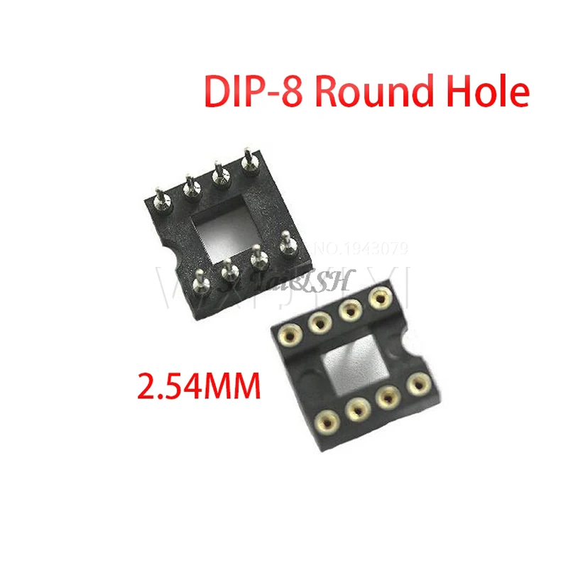 20pcs Round Hole 8 Pins 2.54MM DIP DIP8 IC Sockets Adaptor Solder Type 8 PIN IC Connector new