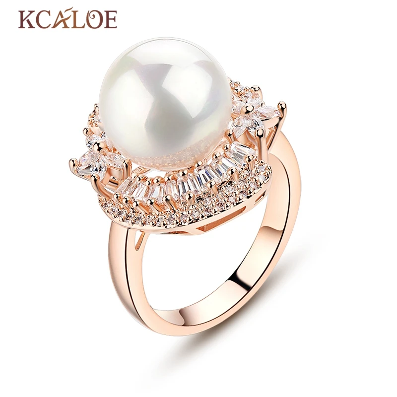 Женское кольцо с цирконом KCALOE роскошное белым кристаллом из кубического