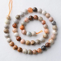 natural mixed color fossils coral loose round beads 8 10mm15 5 inch