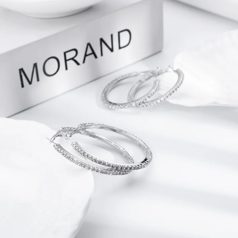 Женские круглые серьги HanCheng большие серьги-стразы Ювелирное Украшение |