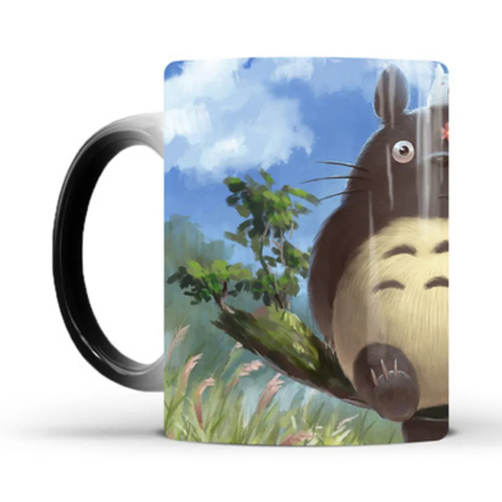 Tazas con tem&aacute;tica de Totoro, para la temperatura con decoloraci&oacute;n vaso de cer&aacute;mica, zumo de fruta, leche, caf&eacute;, regalo de cumplea&ntilde;os y Navidad, novedad-1