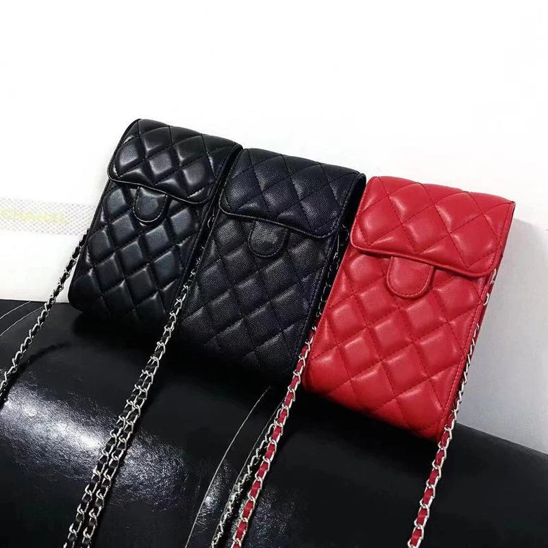 

CC luxury brand leather chain messenger bag high quality ladies for iPhone 12 Pro Max Samsung S20 mobile phone