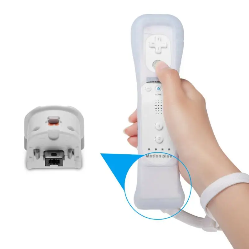 

Remote Controller Sensor Accuracy Game Motion Plus Precision Enhance Gamepad Adapter + Silicone Sleeve for Nintendo Wii