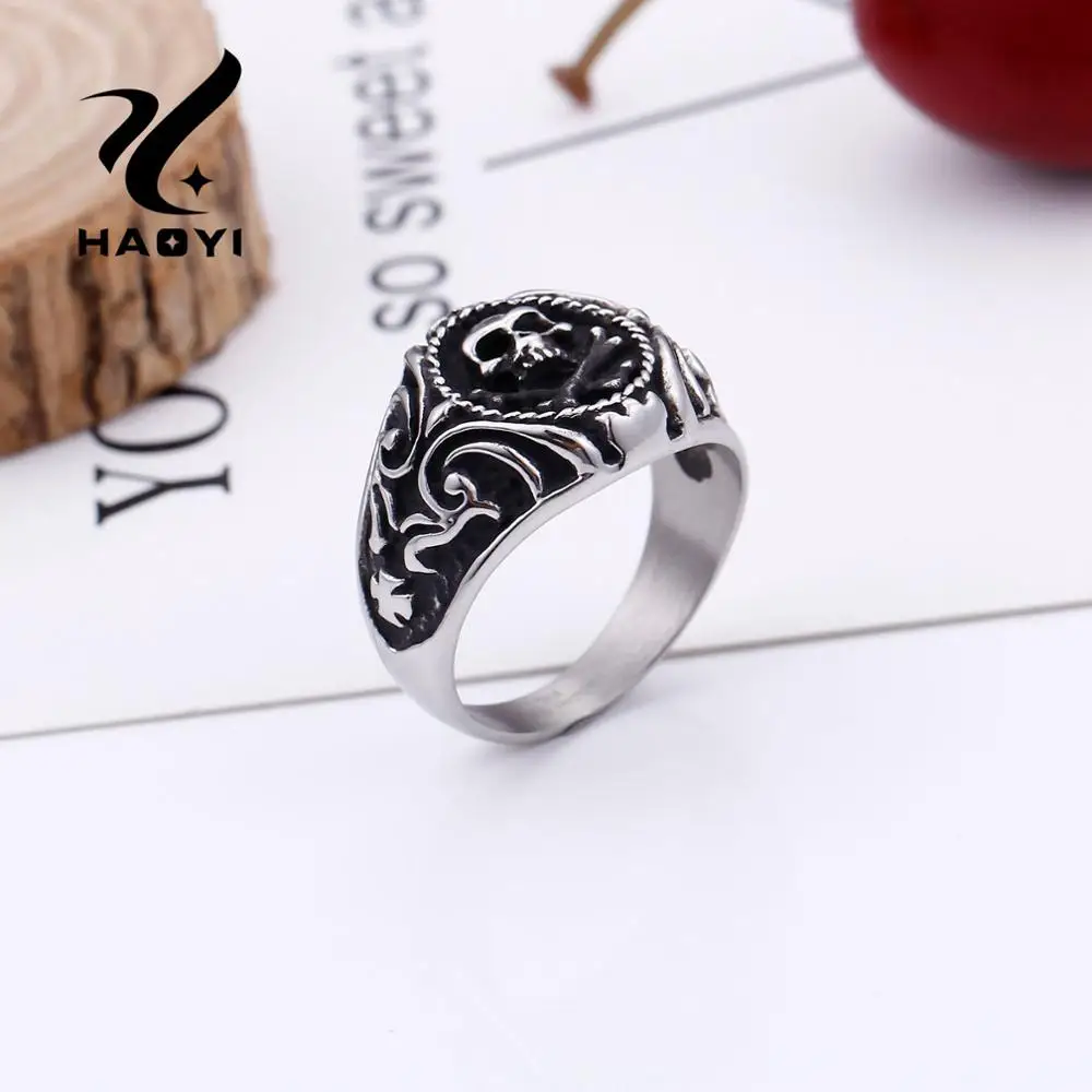 Мужское кольцо с черепом из нержавеющей стали вечерние ювелирные изделия|Кольца|