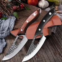 6 inch hand forged boning stainless steel butcher serbian style cleaver knives for meat bone fish fruit vegetables kitchen knife