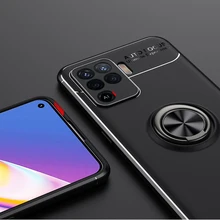 For OPPO Reno5 Lite Case Metal Ring Holder Soft Silicone Shockproof Matte Case For OPPO Reno5 Lite Cover For OPPO Reno5 Lite