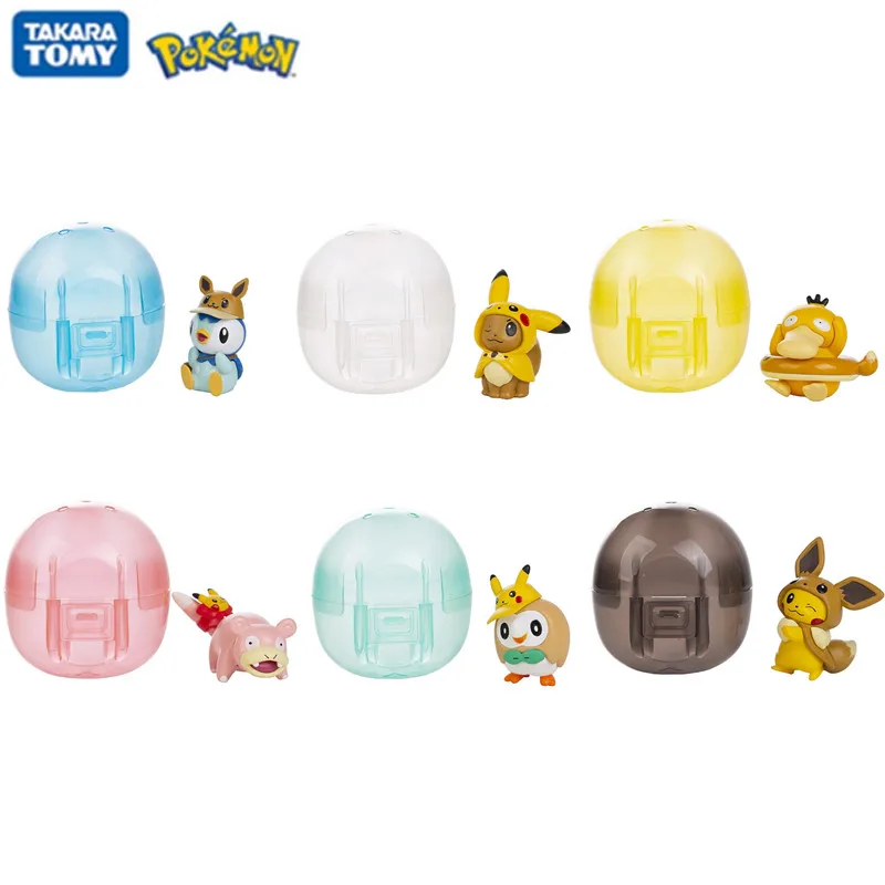 

6Pcs/Set Pokemon Anime Figure Pikachu Piplup Psyduck Slowbro Owl Eevee Egg Dolls Monster Elf Ball Collection Decoration Toy GIft