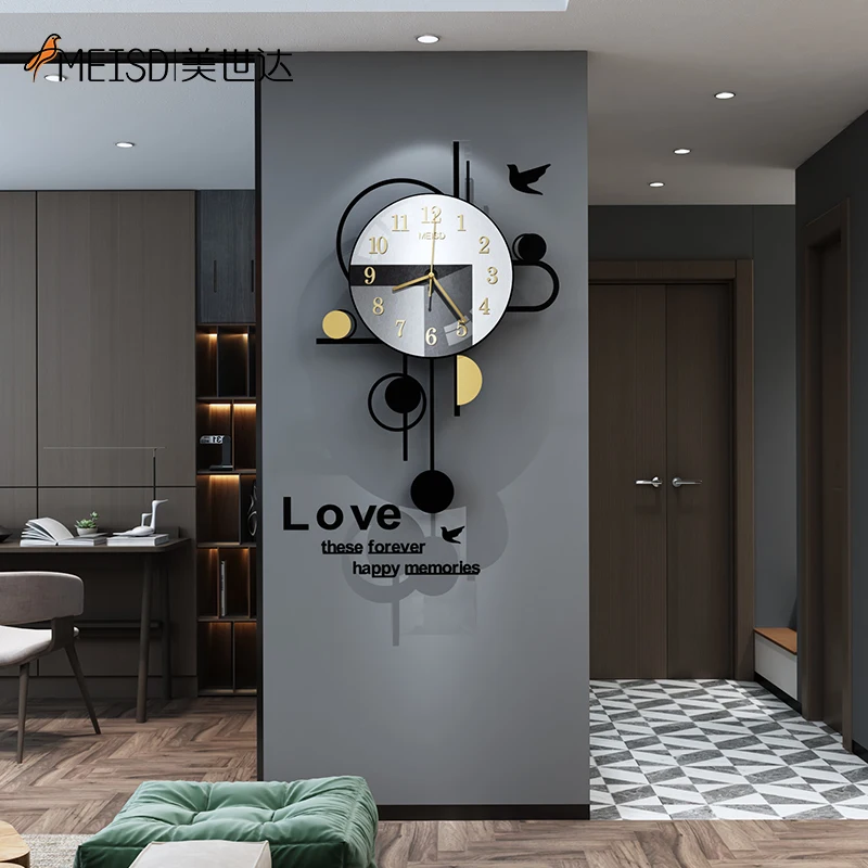 

MEISD Large Wall Clock Modern Design Decorative Stickers Watch Pendulum Home Decor Living Room Kitchen Horloge Free Shipping