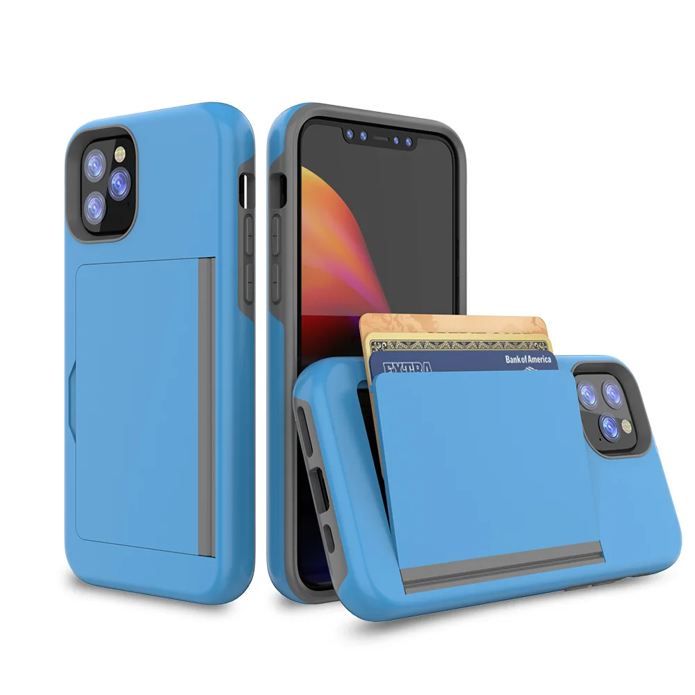 Case -Sky Blue Карамельный цвет чехол для iPhone 11 Pro MAX 7 8 плюс 6 6s X XS чехол для MAX XR защитный чехол-бумажник с отделением для карт для iPhone 5,8 6,1 6,5 7 8 - Цвет: Case -Sky Blue