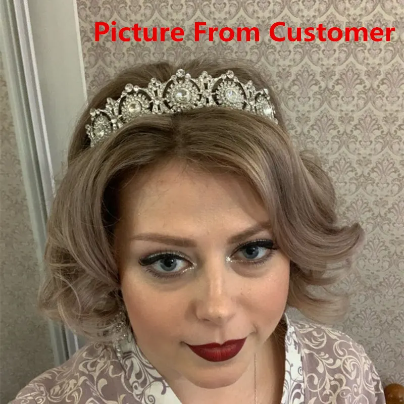 Свадебные украшения для волос FORSEVEN диадема с цветами и кристаллами стразы